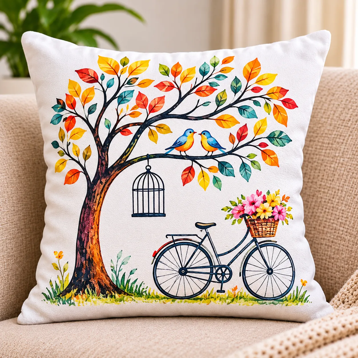 Cushion cover printed with customer-supplied custom artwork
