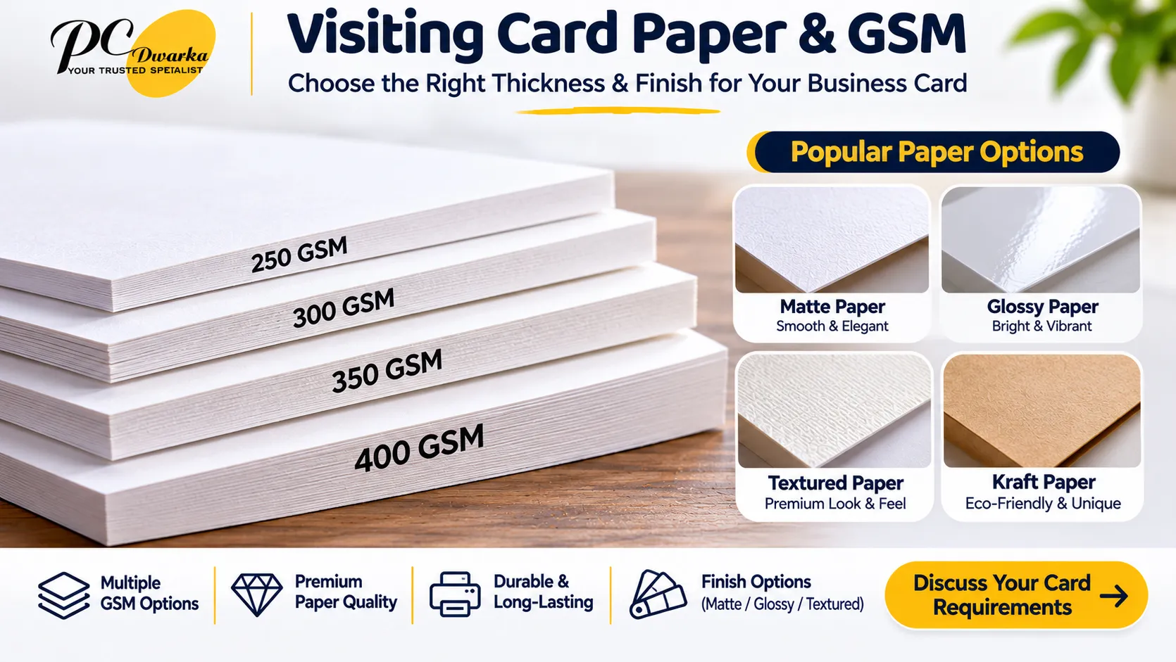 Close-up of visiting card cardstock edges and paper texture